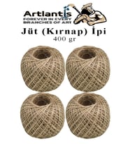 Jüt İpi Kırnap 400 Metre Mumlu Kırnap İplik Jüt İp Kendir İp Süs Naturel Doğal İplik Hasır İplik Çuval İp