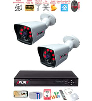 FURY 2 Kameralı 2MP Full HD Görüntü 6 Atom Led Gece Görüşlü Dış Mekan Güvenlik Kamerası Seti 1TB