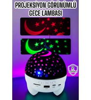 Gece Lambası Renkli Yıldızlı Gökyüzü Projeksiyon Gece Tavan Yansıtma - Lisinya