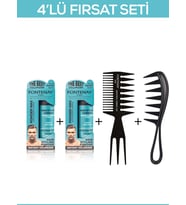 Fontenay Saç Şekillendirici Pudra Toz Wax Mat Effect Mavı 20gr X2 + Şekil Tarağı X2 4'Lü Set