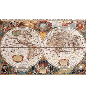 Gold Puzzle 1000 Parça Eski Dünya Haritası Puzzle