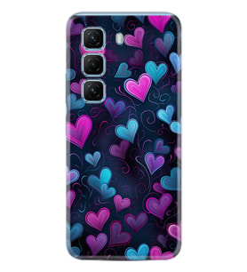 Infinix Hot 50 Pro 4G - Hot 50 4G Kılıf Boutique Baskılı Resimli Mavi Kalp Pcode -082