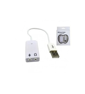 Kablolu Usb Ses Kartı Usb Sound Adapter 7.1 Channel - TK-105 (Beyaz)