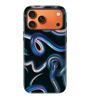 iPhone 17 Pro Velvet Kılıf Lansman İçi Kadife Temalı Desenli Silikon Fosforlu Yılan