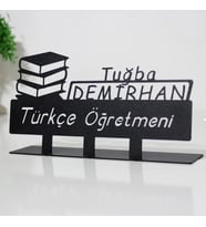 Öğretmen Masaüstü İsimlik - Kişiye Özel Metal Masa İsimliği - Hediye Ofis İsimlik