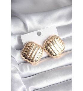 Pirinç Gold Renk İşleme Detay Kadın Küpe - TJ-BKP8403