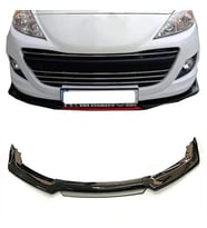 Peugeot 307 Gri Renkli Şeritli Dilli Ön Lip 4 Prç Parlak Siyah ABS