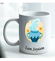 Kişiye Özel İsim ve Fotoğraf Baskılı Kova Burçlu Kupa Bardak No:005