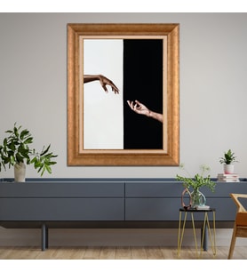 Altın Varaklı Paspartulu Çerçeveli Tablo a1127