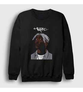 Presmono Unisex Siyah Icon Tupac Shakur Sweatshirt 45897tt