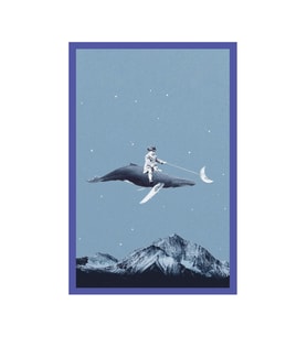 Aim for the Moon– Hayallere Yolculuk  İlham Veren Hediye Not Kartı Ve Kartpostal  10x15 (Koyu Turkuaz - Petrol - Kömür - Açık Gri)