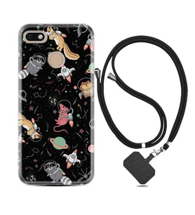 General Mobile GM8 Go GM9 GM20 Pro Plus Kılıf Boyun Askılı Silikon Planet Animals 1771
