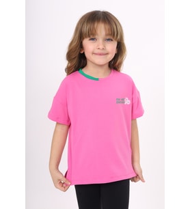 Toontoy Kız Çocuk Baskılı Tişört (Koyu Mor)