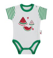 Nova Baby Karpuz Kokulu Kısa Kol 1-9 Ay Çıtçıtlı Badi - Ekru
