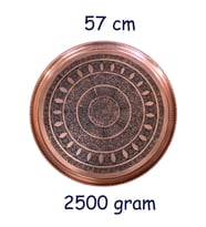 57 cm El İşlemeli Otantik Desenli Kalın Urfa Bakır Tepsi - BAKIR-TPS483