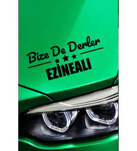 Çanakkale Ezine Siyah Araç Sticker  Çanakkale Bize De Derler  Ezinealı 40x15 cm Oto Sticker