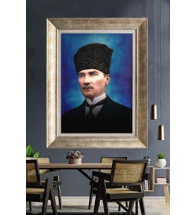 Gümüş Çerçeveli Atatürk Tablo za394