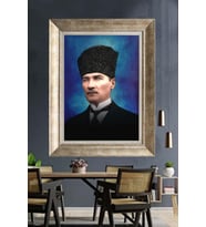 Gümüş Çerçeveli Atatürk Tablo za394