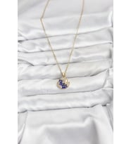 Northcity 316L Çelik Zincir Gold Renk Gece Model Zirkon Taşlı Kadın Kolye 5886