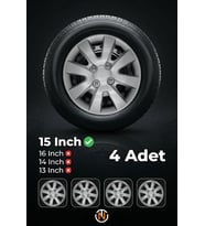Alfa Romeo Stelvio 15 İnç Jant Kapağı (Takım) Gri G102