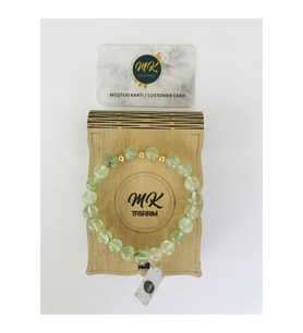Gerçek Prehnite Taşı Bileklik mkt34003 (Çok Renkli)
