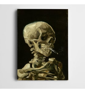 Vincent Van Gogh Head of a Skeleton With a Burning Cigarette Kanvas Tablo