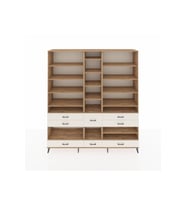 Hyperion Dolap 19 Raflı 8 Çekmeceli  220x44x243 Çam-Çam/Aytaşı