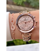 Daniel Klein Royal Kadın Kol Saati – Rose Gold Çelik Kordon, Çok Fonksiyonlu Kadran