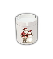 Noel Baba ve Kardan Adam Baskılı Küllük Yılbaşı Yeni Yıl Hediyesi