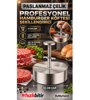 ByMyHand Paslanmaz Çelik Hamburger ve Köfte Kalıbı Hamburger Press Şekillendirici Pratik Köfte Yapm