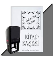 Kişiye Özel  Çerçeveli 4  Kitap Kaşesi (Siyah)