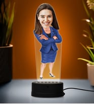 Doğum Günü Hediyesi,Sevgiliye Hediye, Kişiye Özel Fotoğraflı Bankacı Karikatür 3D Led Lamba (Beyaz)