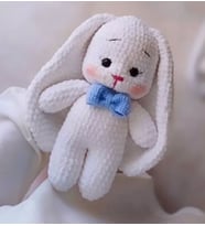 Organik Amigurumi Tavşan Oyuncak (EL ÖRGÜSÜDÜR) 27 Cm (Beyaz)