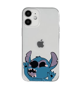 Iphone 12 Uyumlu Stitch Desenli Şeffaf Telefon Kılıfı