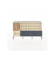 Arges Konsol 8 Raflı 2 Çekmeceli Tek Kapaklı  176x30x99 Aytaşı-Çam/Antrasit