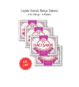 Hacı Şakir  Hacı Şakir Leylak Kokulu Banyo Sabunu 4 Al 3 Öde 4 x 150 gr