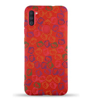 Samsung Galaxy M11 Uyumlu Lansman Kılıf Hello Kitty Tasarımlı İçi Kadife Kapak-Kırmızı (Şeffaf)