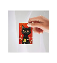 Red Black Kedi Kredi/banka Kartı Kaplama Sticker tekli