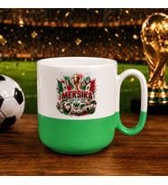 BK Gift Meksika Taraftar Temalı Dünya Futbol Kupası Tasarımlı Yeşil Joyful Kupa Bardak