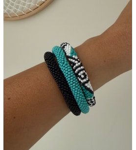 Chibeads Turkuaz Dantel El Yapımı Boncuk Bileklik Seti