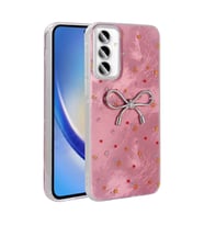 Samsung Galaxy A55 Uyumlu Kılıf Kamera Korumalı Figürlü Zore Ponti Silikon Kapak (Açık Pembe)