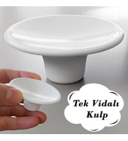 Plastik Çanak Kulp Beyaz Düğme Tek Vidalı Mobilya Mutfak Dolap Dolabı Çekmece Kulbu Kulpları
