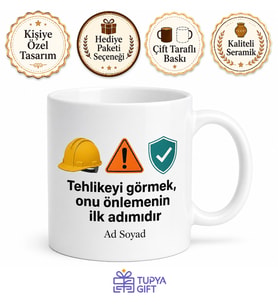 İş Sağlığı ve Güvenliği Kupa Risk Analizi Önleyici Tedbir Hediye Bardak