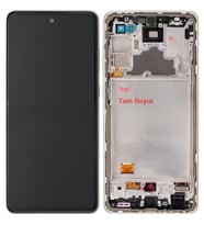 Tkgz - Samsung Galaxy A72 - SM-A725 Uyumlu Lcd Ekran Dokunmatik - A - Kalite ÇITALI BEYAZ