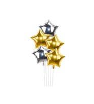 Yıldız Folyo Balon 3 Adet Gold 2 Adet Gümüş Set 40 Cm 18" Inç