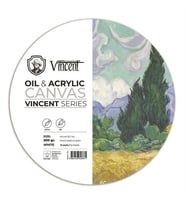 Vincent Oil & Acrylic Canvas White Daire Tuval Dokulu Blok 300 gr 40 cm 10 Sayfa 