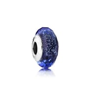 925 Ayar Işık Yayan Mavi Murano Cam Charm