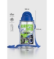 Renga Migo Desenli 500 ml Askılı Pipetli Tritan Çocuk Matara 912008 Lila (Mavi)
