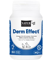 Natur Derm Effect Kedi Köpek Deri ve Tüy Sağlığı Destek Soft Jel Kapsul 60 Adet