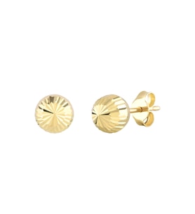 MOOM MÜCEVHERAT Kadın 14 Ayar Altın Küpe Minimalist Top Vidalı Altın Küpe 18 mm